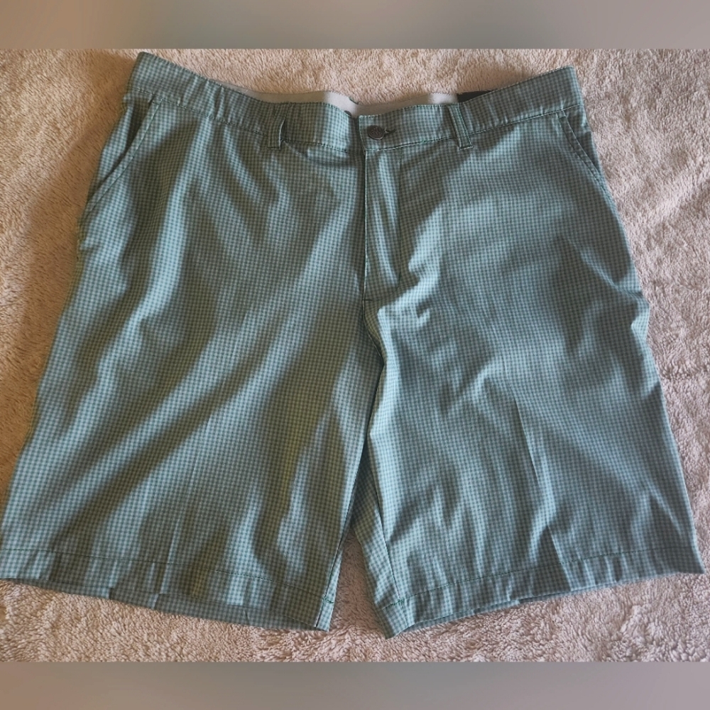 NWT Adidas Men's Green Gingham Shorts Sz 36